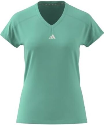 اديداس تي شيرت نسائي برقبة على شكل حرف V من ايروريدي ترين اسنشيالز