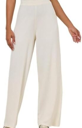 سروال حريمي سوليد مضلع بأرجل واسعة من ستايلي 7007944111