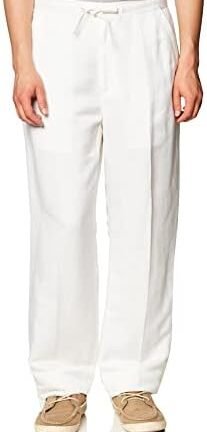 كوبافيرا بنطلون من مزيج الكتان برباط للرجال