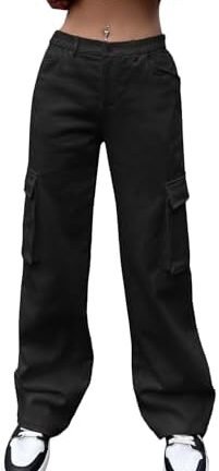 سروال كارجو رياضي فضفاض بجيب قلاب للنساء من جورجليتر، Y2K، سروال كارجو مناسب للشارع