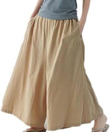 بنطلون اساكوسا من كيه كايرديا بطول وتصميم مشابه للتنورة.