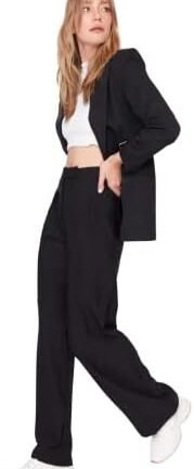 سروال بخصر مرتفع وارجل واسعة للنساء من ترينديول