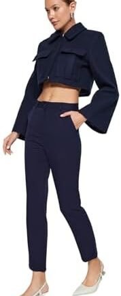 سروال نسائي بلون ازرق كحلي (قطعة واحدة) من ترنديول