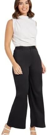 بنطلون بيسيك بخصر مرتفع وقصة مستقيمة للنساء من ستايلي