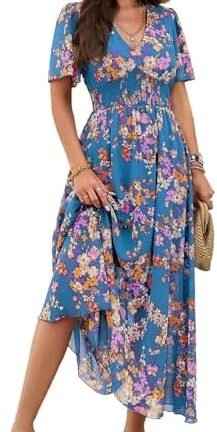 فستان صيفي أنيق متوسط الطول للنساء