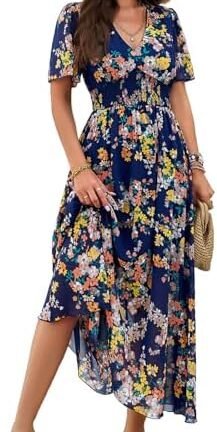 فستان صيفي أنيق متوسط الطول للنساء