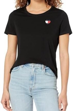 تيشيرت برسومات واكمام قصيرة للنساء من تومي هيلفيجر