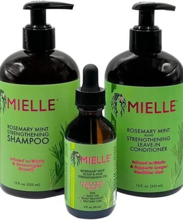 ميلي مييل إكليل الجبل والنعناع العضوي غني بالبيوتين ويشجع نمو الشعر - مجموعة من 3 قطع