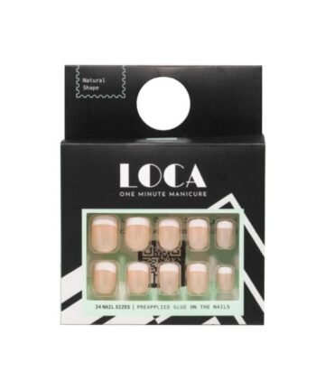 لوكا، أظافر صناعية، شكل طبيعي، لون فرينش - 24 قطعة