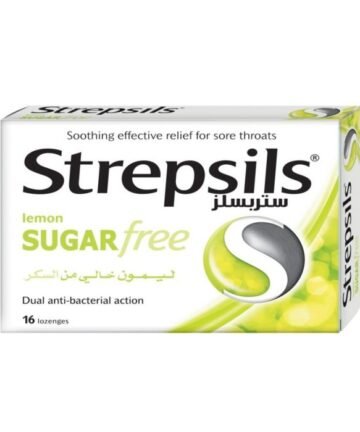 ستربسلز بالليمون خالية من السكر أقراص ملطفة للحلق بدون سكر - 16 قطعة